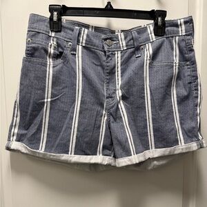 Levi’s white striped denim shorts